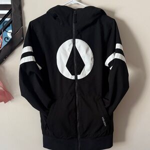 Volcom Men's Black Windbreaker with White Accents